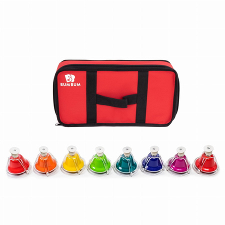 BUM BUM® Dzwonki naciskane Zestaw Diatoniczny w kolorach Bum Bum Rurek® z pokrowcem