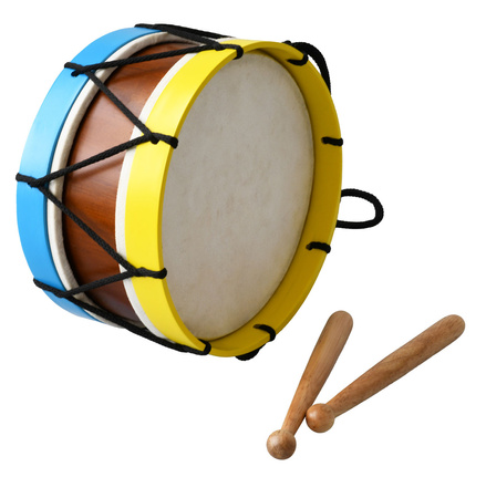 Bęben drewniany z naturalną membraną 19 cm i pałeczkami Corvus